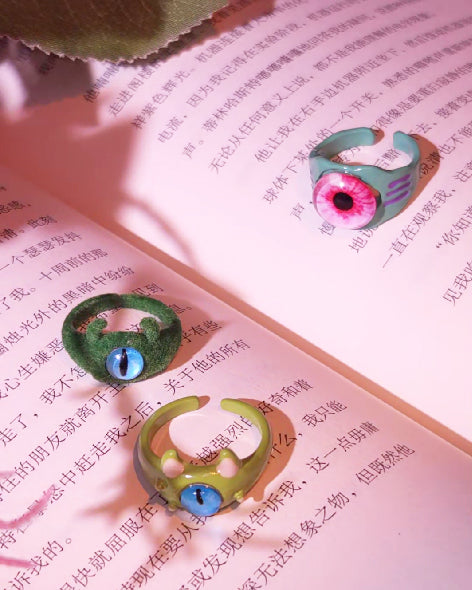 Monster Rings, Kawaii Horror Cuties, Occult Eye-Catching Jewelry