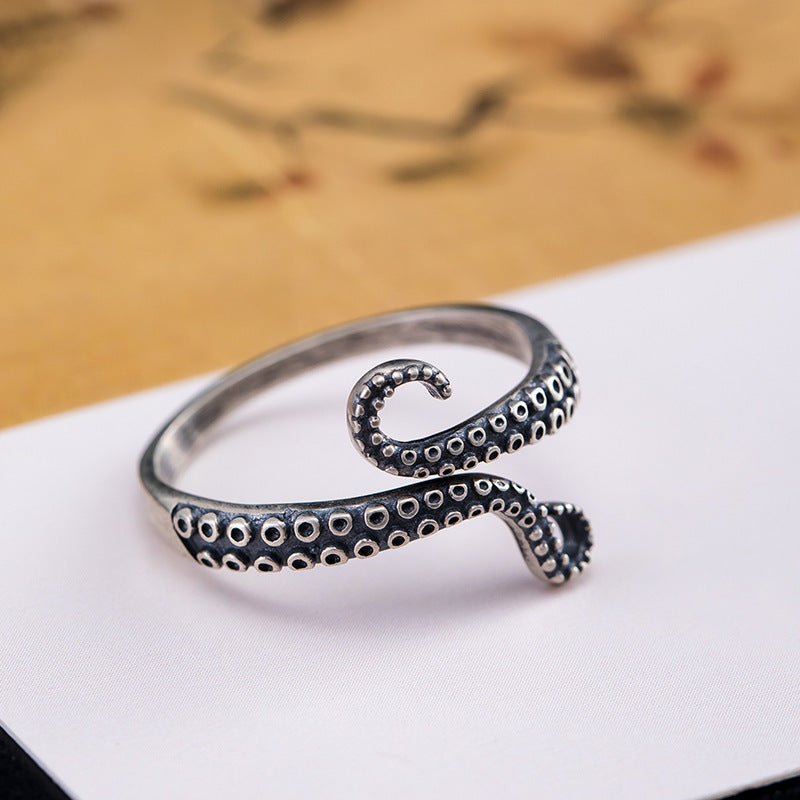 Cthulhu Tentacle Ring, Adjustable Vintage Bronze Occult Gothic Statement Ring