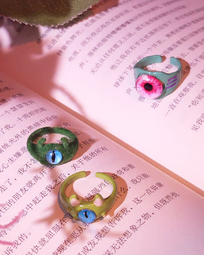 Monster Rings, Kawaii Horror Cuties, Occult Eye-Catching Jewelry