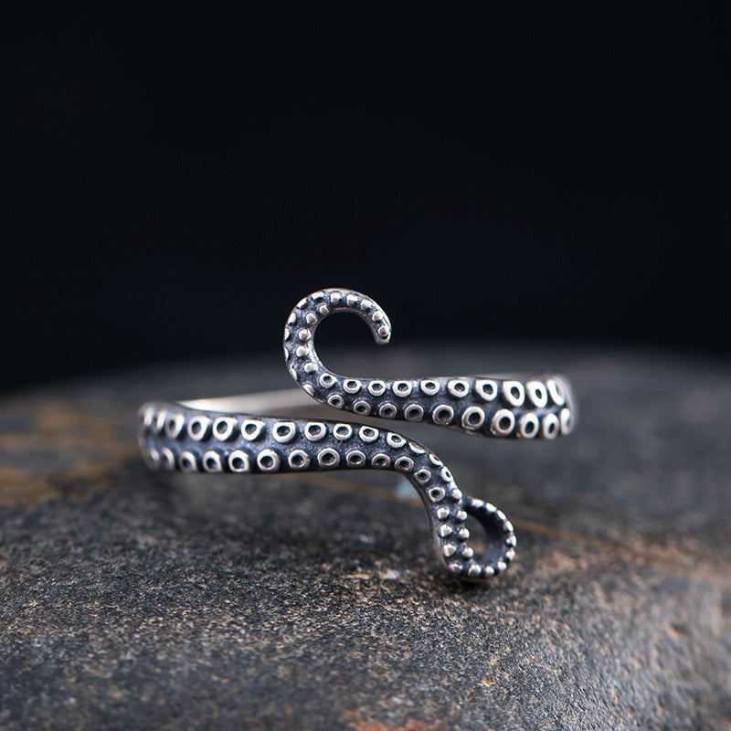 Cthulhu Tentacle Ring, Adjustable Vintage Bronze Occult Gothic Statement Ring