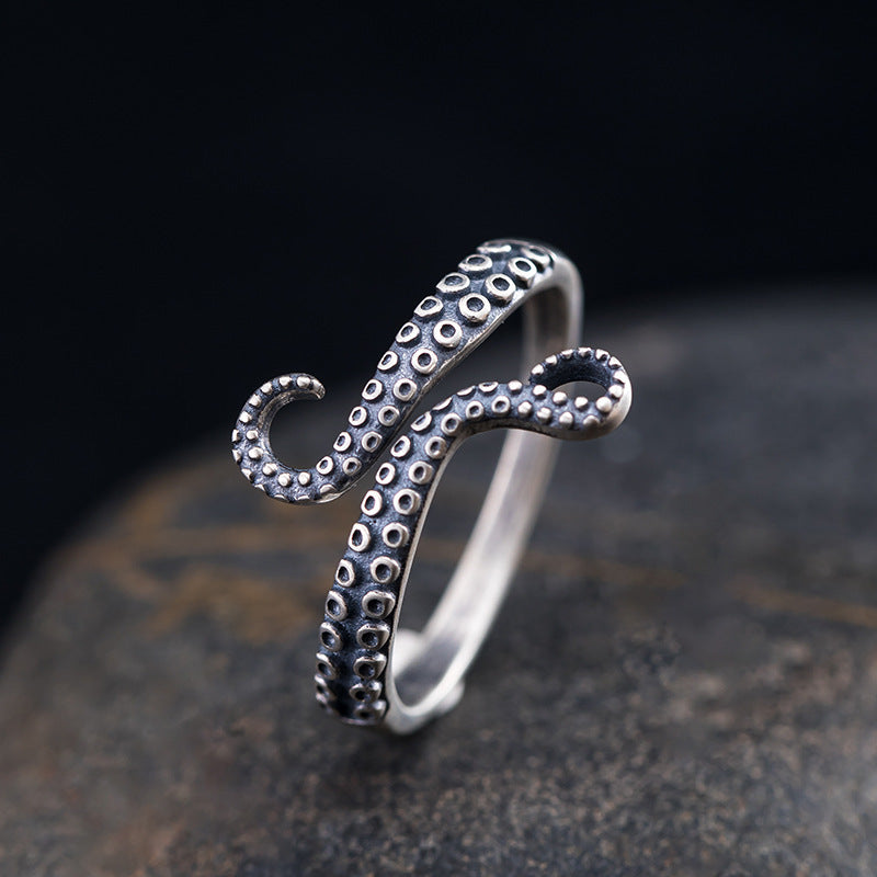 Cthulhu Tentacle Ring, Adjustable Vintage Bronze Occult Gothic Statement Ring