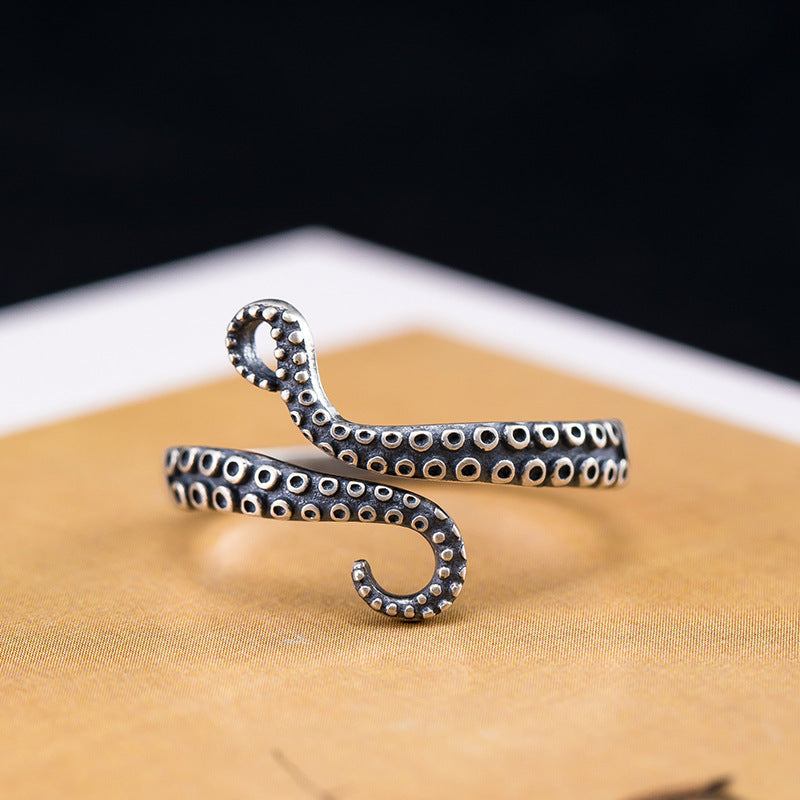 Cthulhu Tentacle Ring, Adjustable Vintage Bronze Occult Gothic Statement Ring