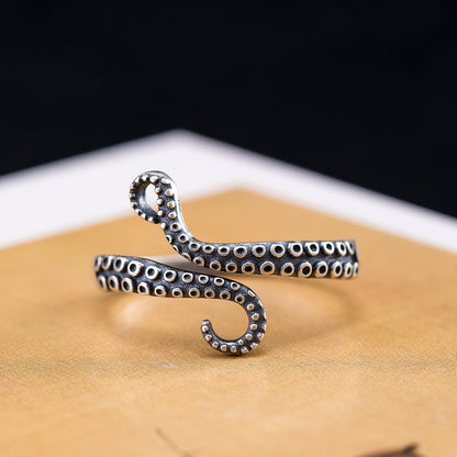 Cthulhu Tentacle Ring, Adjustable Vintage Bronze Occult Gothic Statement Ring