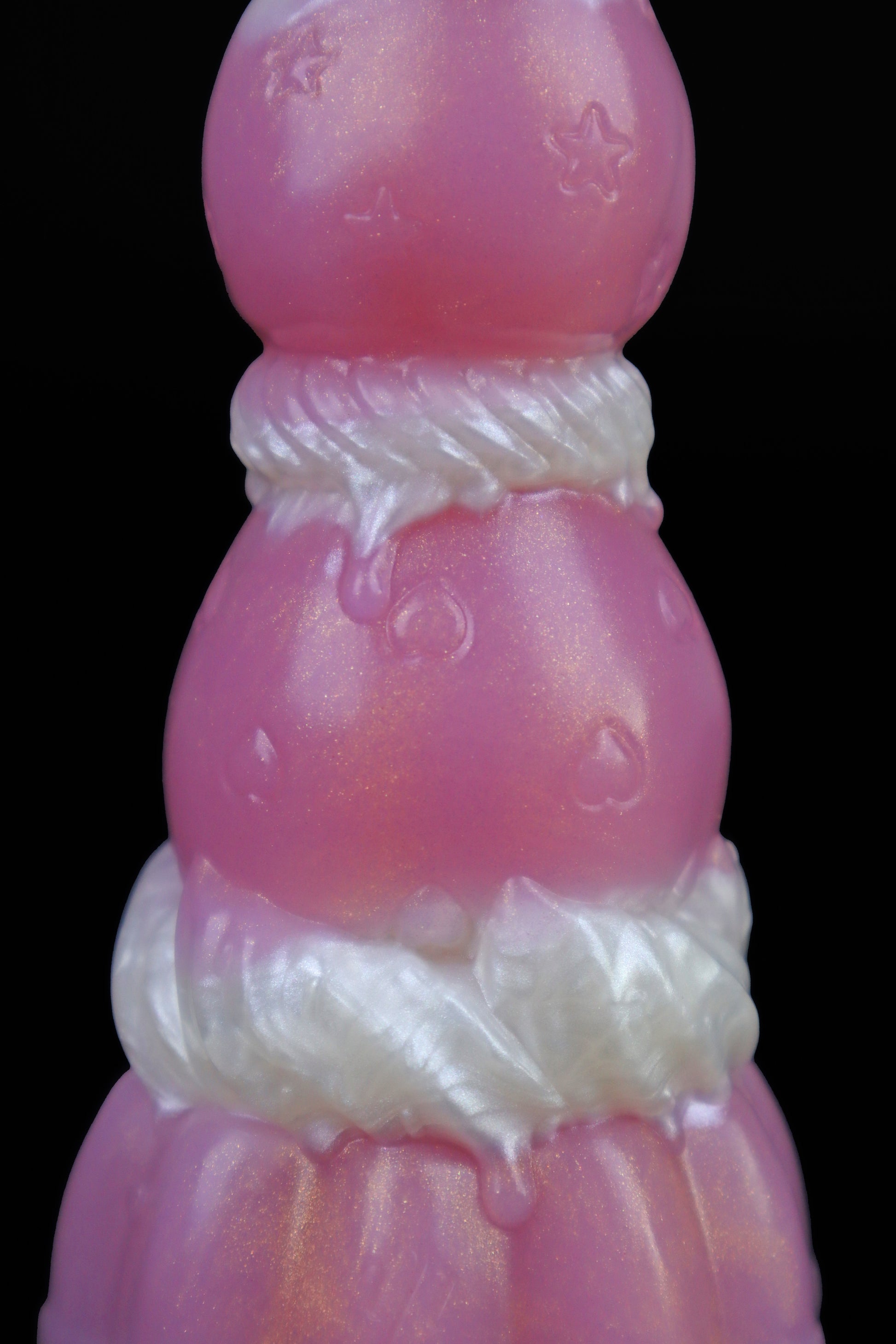 Master4Fancy Berryboo strawberry beads, dessert-inspired silicone toy in pink color, fantasy dildo