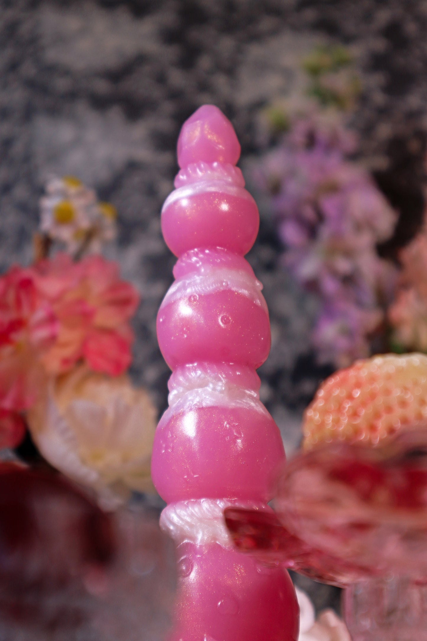 Master4Fancy Berryboo strawberry beads, dessert-inspired silicone toy in pink color, for vaginal and anal play,fantasy dildo