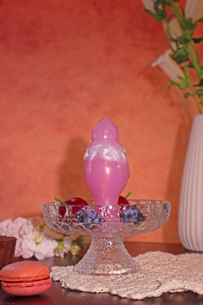 Master4Fancy Dunbi anal plug in soft pink color, front view, dessert-inspired beginner-friendly design,over view