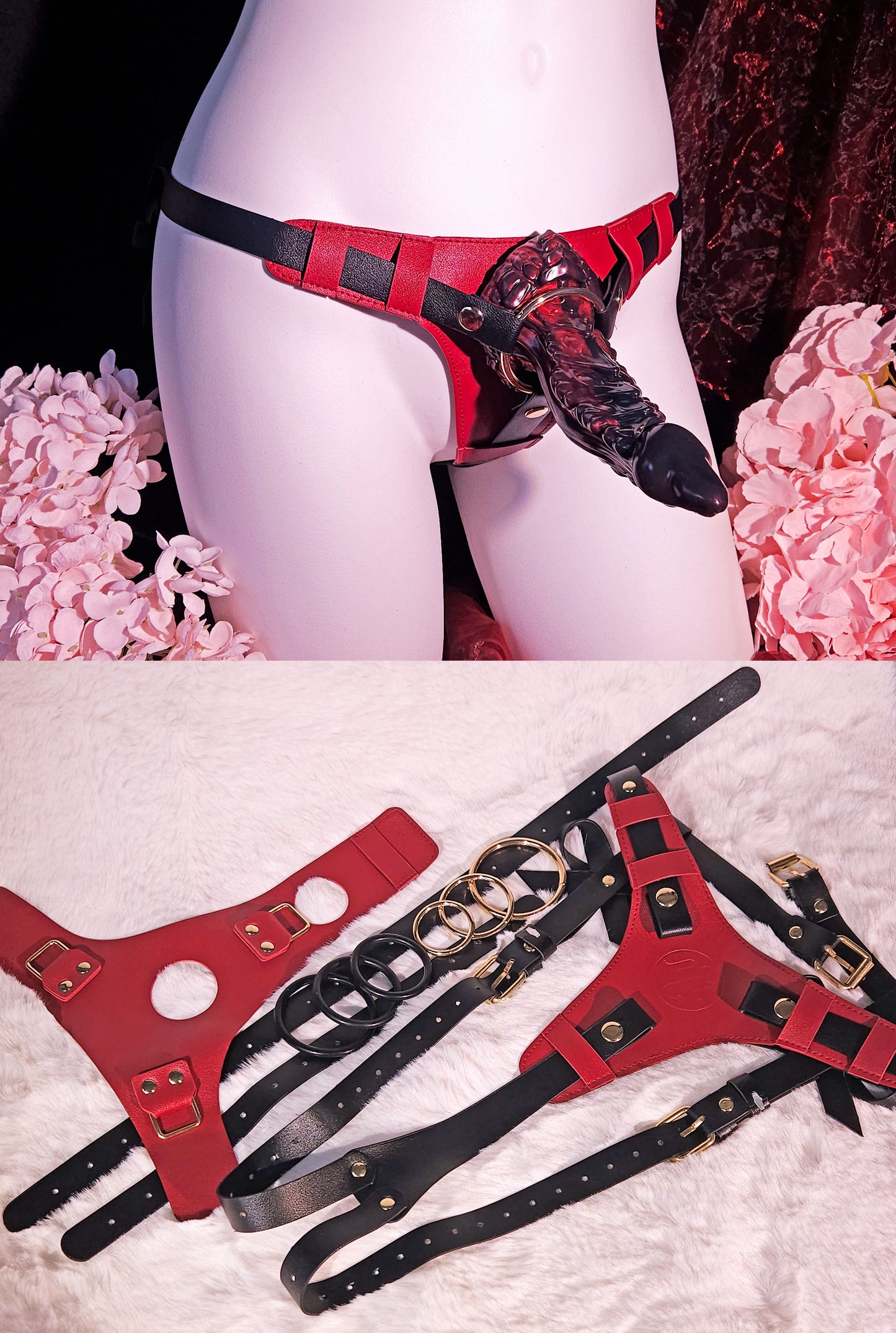 Black Blood Harness: Perfect for Hands-Free Strap-on and Female-led Play