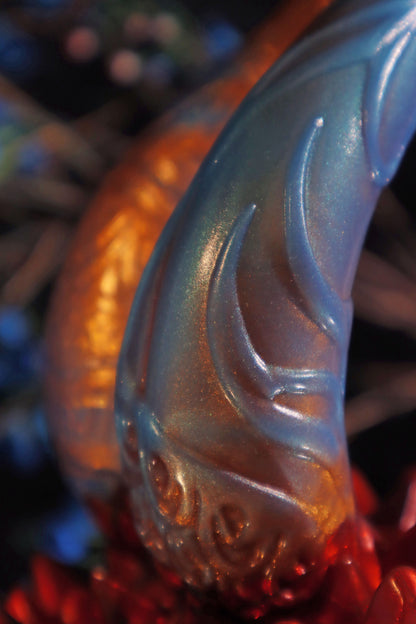 Seth twin serpent fantasy toy, natural color, Celtic patterns, lotus base, Master4Fancy