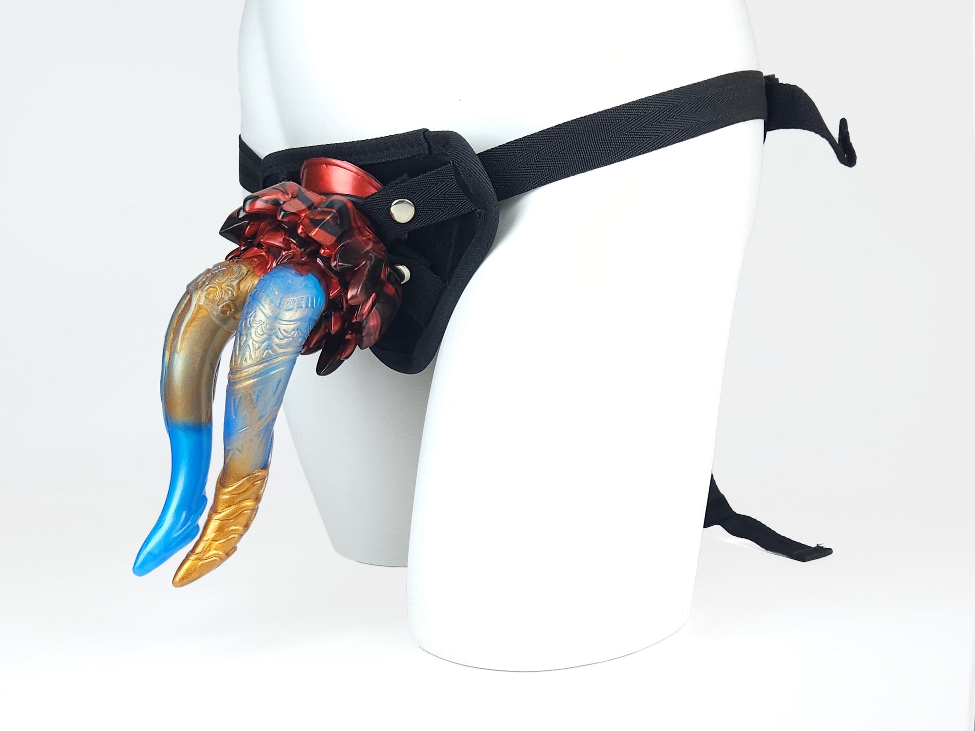 Seth dual-headed serpent fantasy toy strap-on in natural color, adjustable straps, compact design, Master4Fancy